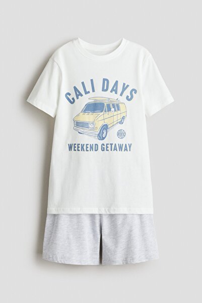 H&M Pamuklu Jarse Pijama Takımı