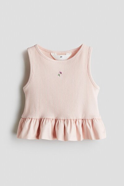 H&M Etek Ucu Balon Kesim Parçalı Kolsuz Üst