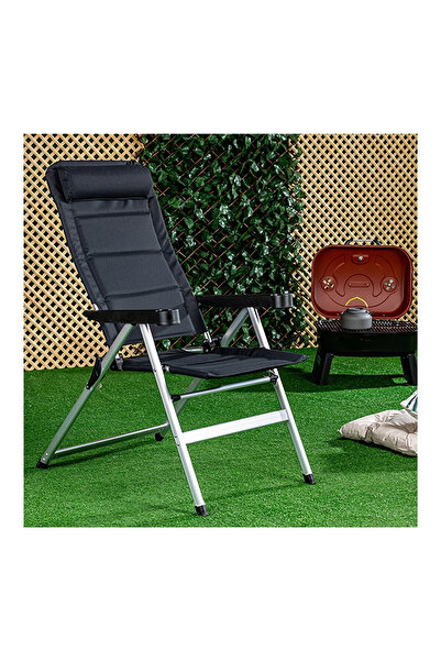 Altınkayaticaret ALÜMİNYUM LÜX YASTIKLI KAMP SANDALYESİ KATLANIR ŞEZLONG BARD...