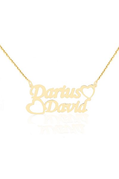 MOHI Fine Jewellery Darius and David name chain in 14k yellow gold