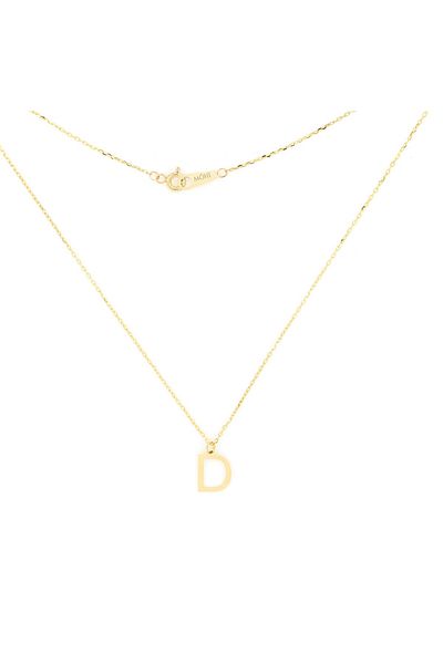 MOHI Fine Jewellery Lant cu initiala D din aur galben de 14k