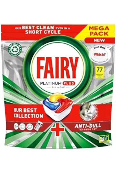 Fairy أقراص بلاتينيوم بلس الكل في واحد لغسالة الأطباق، بنكهة الليمون، 77 قرصًا