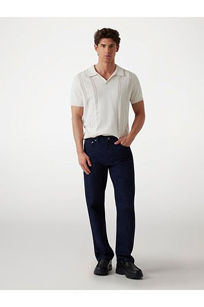 Guess Ss Rib Pointelle Men's Silk Blended Knitwear