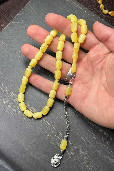 TESBİHKENTİ Όμορφο σετ 3 τεμαχίων Beirut Powder Amber Prayer Beads