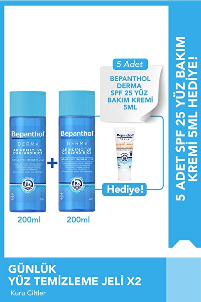 Bepanthol Yüz Temizleme Jeli 200ml - 2'li Paket Spf Mini Yüz Kremi