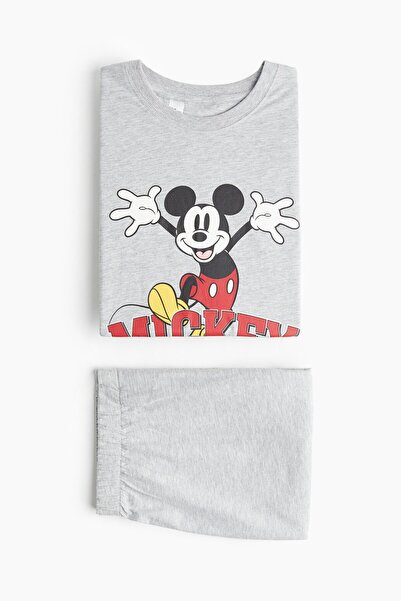 H&M Baskılı Jarse Pijama Takımı