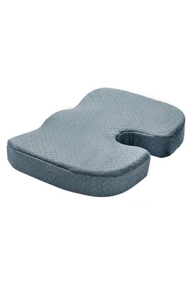 SIKS Orthopedic Seat Cushion Made Of Bamboo Fiber, Dimensions 44 X 35 X 6.5 Cm, Gray