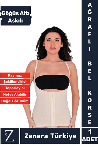 Zenara Casual Body Shaping Slimming and Recovering Underbust Strap Corset with Underwire