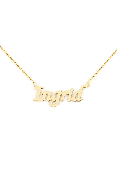 MOHI Fine Jewellery Lant cu nume Ingrid din aur galben de 14k