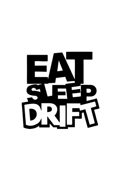 Reysa Tasarım ملصق سيارة إيت سليب دريفت مقاس 17 × 17 سم باللون الأسود