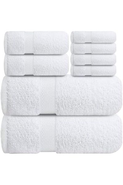 AQGT Infinitee Xclusives Premium Bath Towels Set - [Pack of 8] 100% Cotton Highly Absorbent 2 Bath Towels