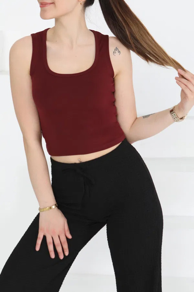 Butik Οβάλ γιακά Crop Μονόκλινο με Cupra