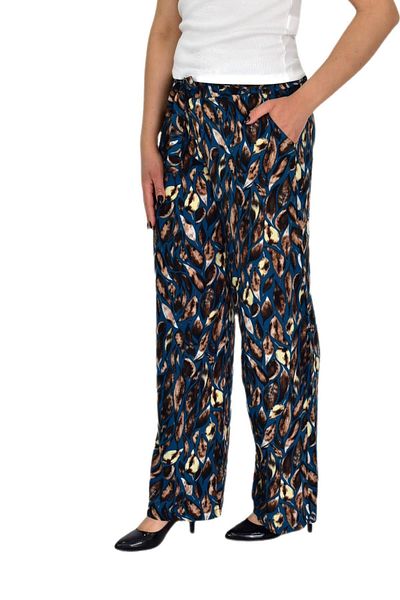 BAGLAN Women's Printed Loose-Legged Elastic Lace-Up Trousers Bgl-St04626