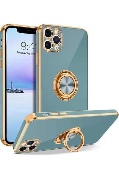 Generic Phone Case For iPhone 13 Pro Max 360°Rotatable Ring Holder Magnetic Kickstand , Girl Women Boy