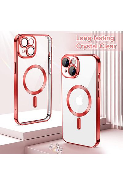 SKYDDAR INNOVATION Case for IPhone 14, Luxury Shield Magsafe, Shockproof Protection, Red, sticker set