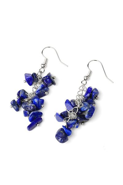 animis beauty Lapis Lazuli Chip Earrings, made of natural semi-precious stones
