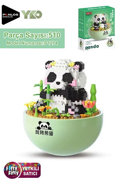 Vagonlife Panlos Yko Series Decorative and Collectible Panda Model 510 Piece Building Set -Ffp1274