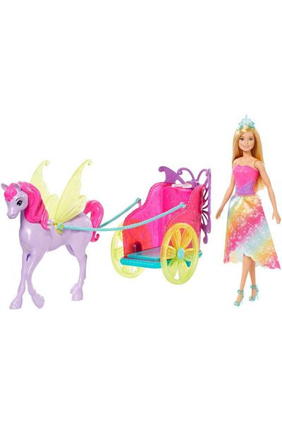 mattel Barbie Dreamtopia Playset, Barbie Doll with Magic Carriage