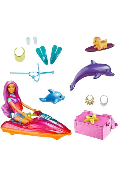 mattel Barbie Dreamtopia Playset - Barbie Doll with Jet Ski and Accessories