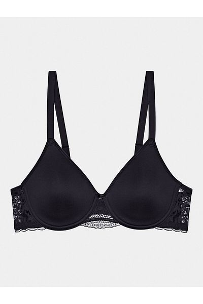 Triumph Women's Underwired Bra 10215960 MODERN LACE+COTTON WP EX Black