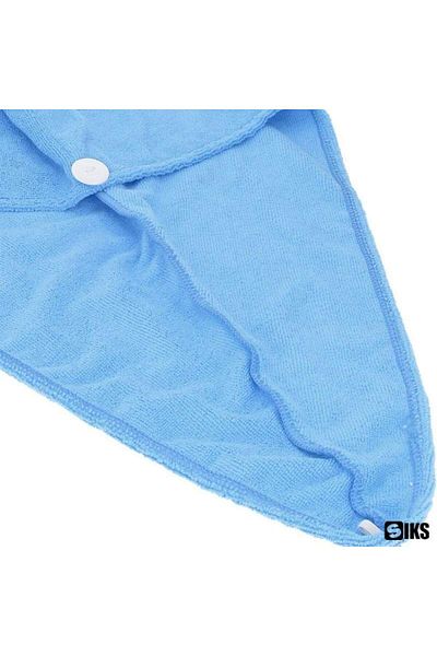 SIKS Microfiber Head Turban Towel For Long Hair, For Quick Drying, Size 60 x 20 Cm, Blue