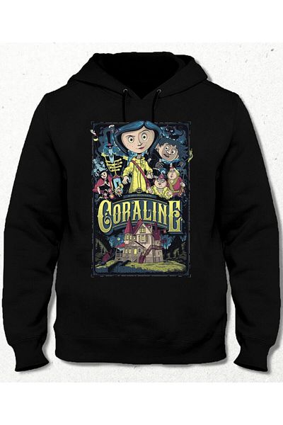 Pisa Art Caroline Black Pocketless Hooded Sweatshirt