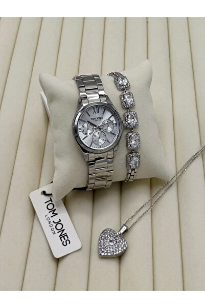 Tom Jones Orijinal Su Geçirmez Kadın Kol Saati 2 Yıl Garantili Çelik Kolye Ve...