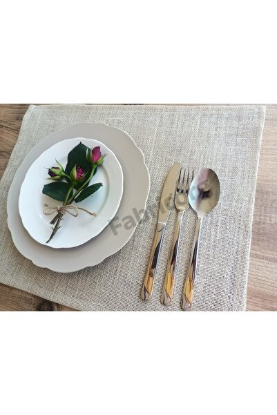 fabricorg Frequently Woven Jute Decorative American Service, Presentation Napkin, Plate Mat, Supla (45X35 cm) 4 Pieces
