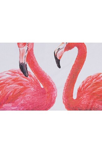 Lenjerii Deosebite Στρογγυλή Πετσέτα Θαλάσσης 100% Βαμβάκι με Κρόσσια, Fouta Flamingo 2