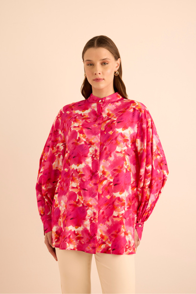 Aker Desenli Viscon Bluz