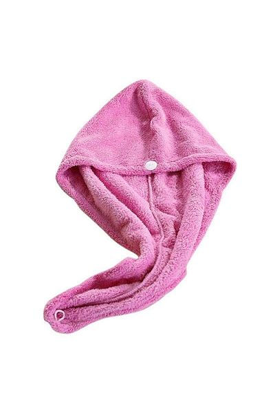 SIKS Microfiber Head Turban Towel For Long Hair, Quick Drying, Size 60 X 20 cm, Pink