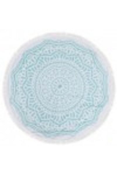 Lenjerii Deosebite Prosop de plajă rotund 100% bumbac cu franjuri, Fouta Ocean