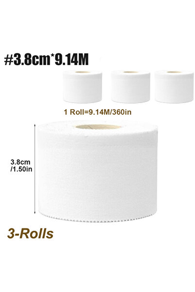 Choice 3.8 سم × 9.14 متر، 3 لفات من الإسفنج الرياضي، شريط إسفنجي رياضي مسبق التغليف، شريط رياضي للكاحل