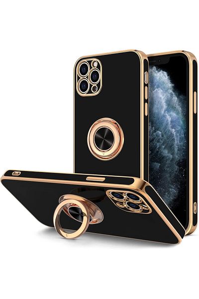 Generic Phone Case For iPhone 13 Pro Max 360°Rotatable Ring Holder Magnetic Kickstand , Girl Women Boy