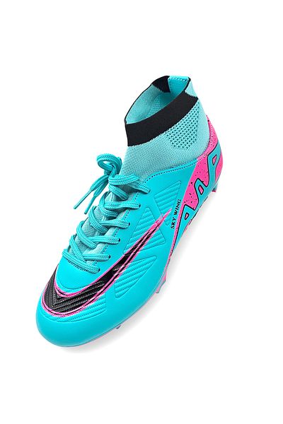 Sky Wing C9838 Football Boots, With Ankle Strap And Studs, For Grass Or Synthetic 39 Turquoise