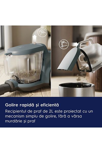 Electrolux Aspirator fără sac EL31C2OG 1000W, capacitate de colectare 2 L, nivel de zgomot 78 dB, verde