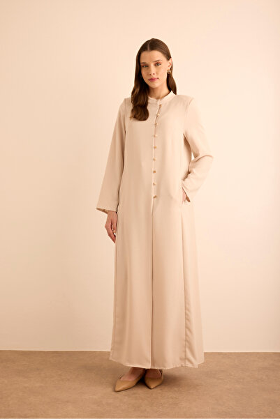 Aker Brit Düğme Detaylı Ferace