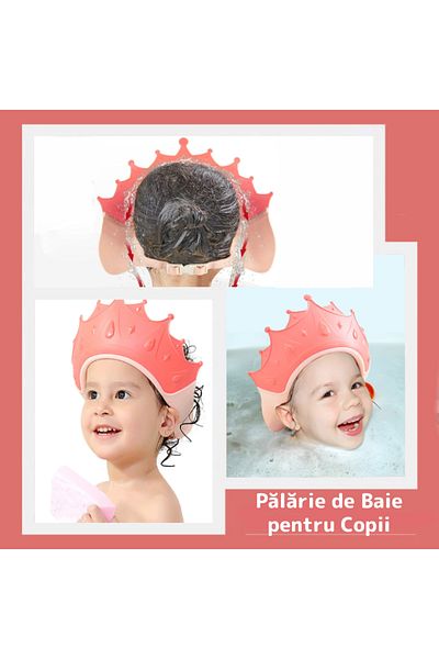 Teno Palarie de Baie pentru Copii Teno®, reglabila, forma coroana rege/regina, roz
