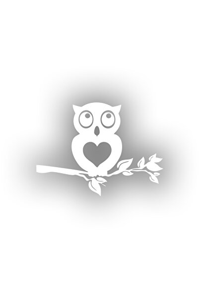 Reysa Tasarım ملصق سيارة بومة مقاس 17×17 سم باللون الأبيض