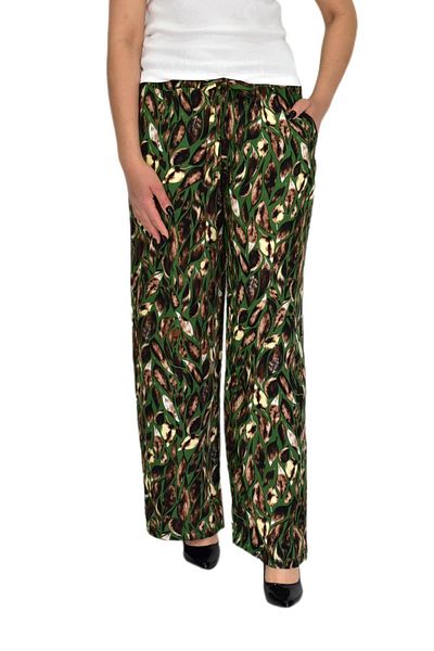 BAGLAN Women's Printed Loose-Legged Elastic Lace-Up Trousers Bgl-St04626