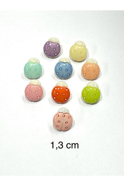 karantuhafiye Baby Button / Ladybug Model 3 / 10 Pieces / Orange