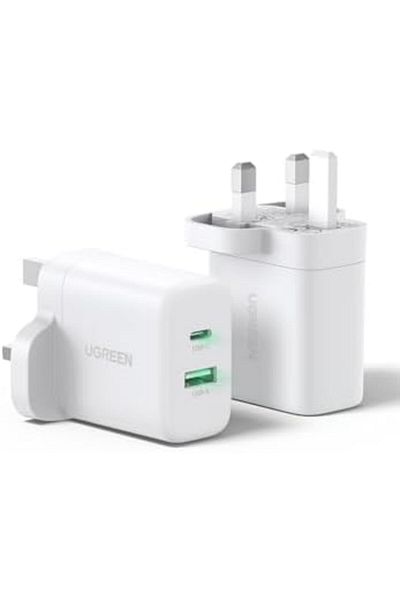 Ugreen 20W iPhone 16 Charger Dual Port Block 2 Pack Fast Wall Adapter