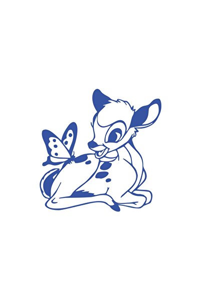 Reysa Tasarım Gazelle and Butterfly Car Sticker 17X17 cm Blue