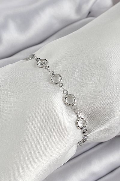 callerrons accessories Brass Silver Color Zircon Stone Bracelet - Ebj250605W34567