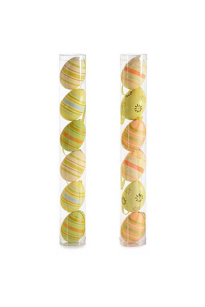 Decorer Set 12 Easter Eggs Orange Green 4x6 cm