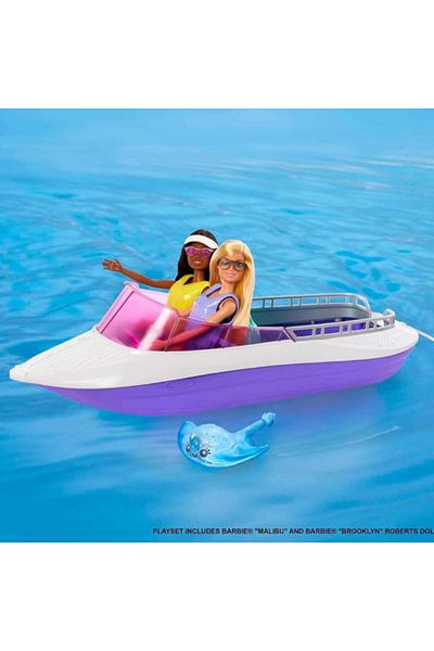 mattel Barbie Mermaid Power Playset, Boat with 2 Dolls