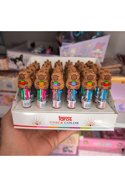 senacacollection 1 Pcs Capybara 4 Colors Ballpoint Pen Mini Size