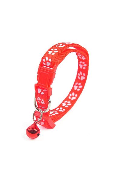 Ropet Adjustable collar with bell for dogs and cats, 18-32cm/1cm, Red, Ropet