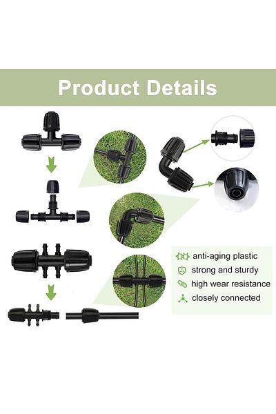 Belhome Set of 20 Belhome irrigation connectors, plastic, black/red