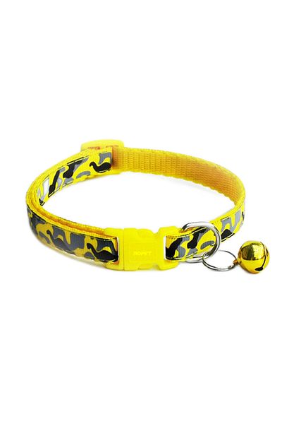 Ropet Adjustable collar with bell for dogs and cats, 18-32cm/1cm, Adjustable, Yellow, Ropet